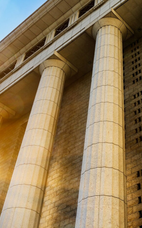 circular columns of a building